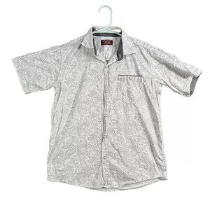 Boy’s Short Sleeve Consequence Button Up Collar Paisley Shirt W/ Pocket 14/16 L